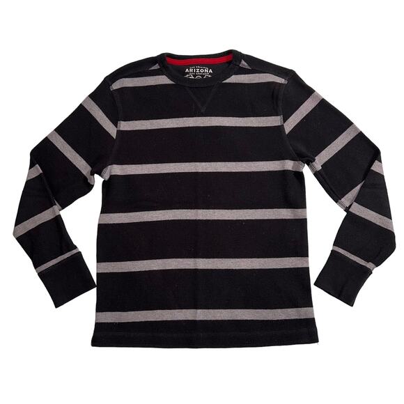 Arizona Jean Company Boys Top Waffle Knit  Long Sleeves Pullover Stripes Medium - Picture 1 of 7